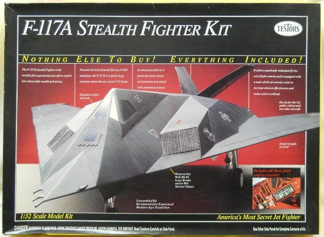 Testors 1/32 Lockheed F-117A Stealth Fighter, 975 plastic model kit